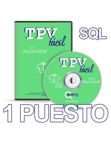 TPVFÁCIL Talla Color SQL, 1 puesto